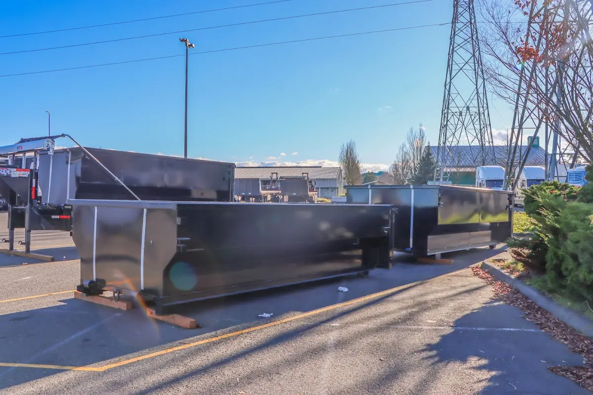 Roll-off dumpster ready for waste disposal at job site for Construction Dumpster Rental in North Las Vegas